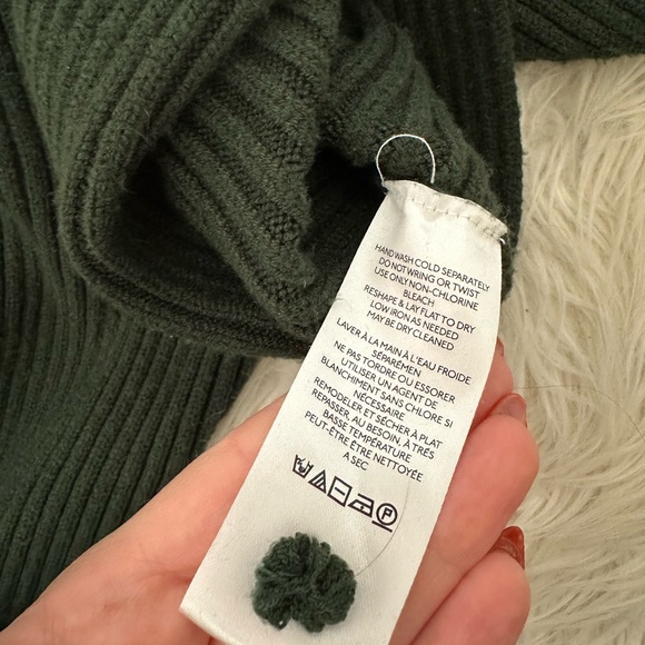 By Anthropologie dark green sweater mockneck turtleneck xs - Picture 8 of 8